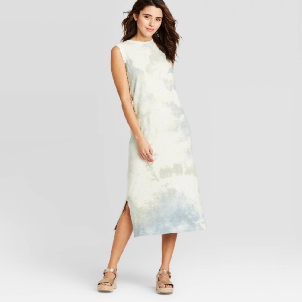 NWOT casual cotton tie dye midi dress